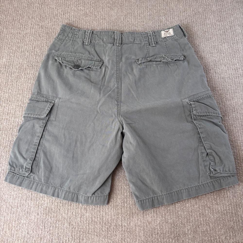 Polo Ralph Lauren Drill Khaki Gray Cargo Shorts Men's Size 31 EUC - Picture 2 of 8